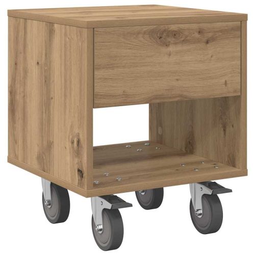 Нощно шкафче 2 pcs Дъб 40,5 x 40 x 48 см Инженерно дърво