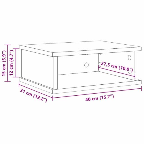 Нощно шкафче 2 pcs Дъб 40 x 31 x 15 см Инженерно дърво