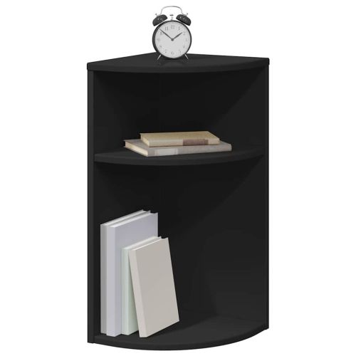 Крайна масичка Черно 29,6 x 29,6 x 60 см Инженерно дърво