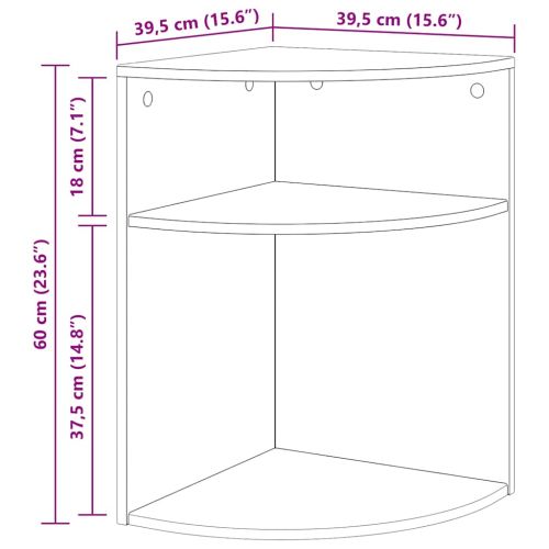 Крайна масичка Черно 39,7 x 39,7 x 60 см Инженерно дърво