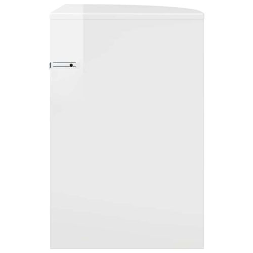 Крайна масичка Лъскаво бяло 39,7 x 39,7 x 60 см Инженерно дърво