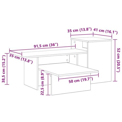 Конзолна маса Дъб 91,5 x 35 x 38,5 см Инженерно дърво