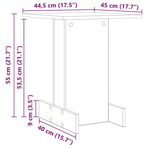 Крайна масичка Черния дъб 44,5 х 45 х 55 см Инженерно дърво