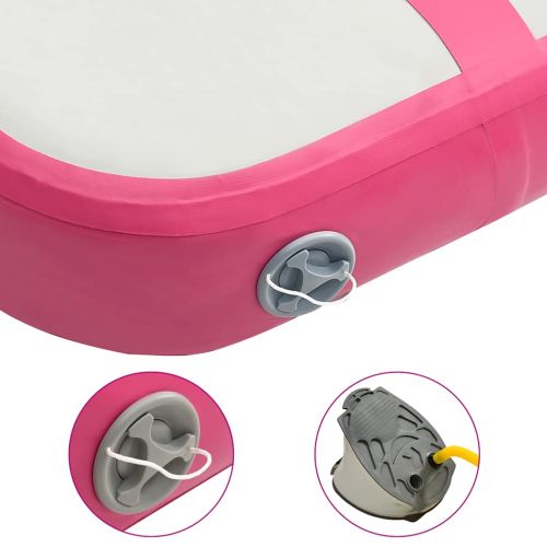 Надуваем дюшек за гимнастика с помпа, 60x100x15 см, PVC, розов