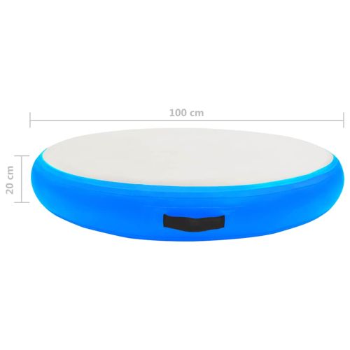 Надуваем гимнастически дюшек с помпа, 100x100x20 см, PVC, син