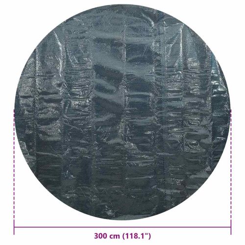 Плаващо соларно покривало за басейн, PE, 300 см, черно и синьо