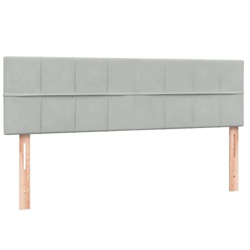 Боксспринг легло с матрак, светлосиво, 140x210 см, кадифе