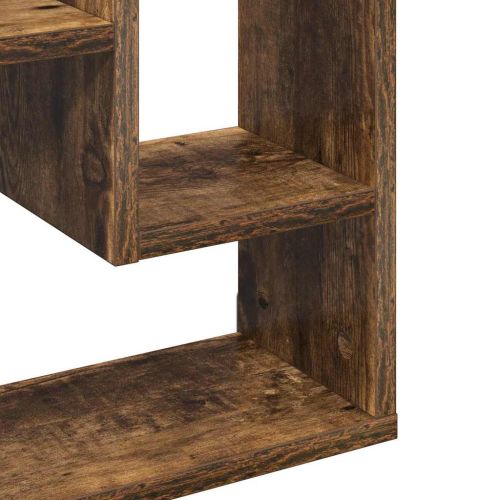 Стенен рафт, опушен дъб, 36x16x90 см, инженерно дърво