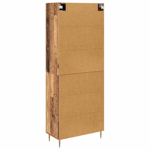 Висок шкаф 2 pcs Старо дърво 69,5 x 34 x 180 см Инженерно дърво