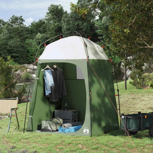 Душ палатка със съхранение Зелен 160 x 160 x 227 см Стомана