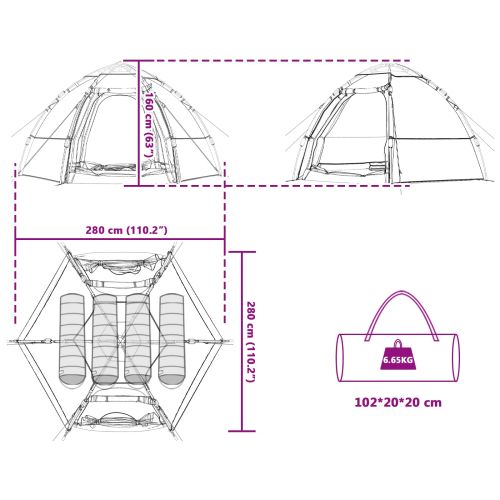 Бърза палатка Сив и оранжев 280 x 280 x 160 см Стомана