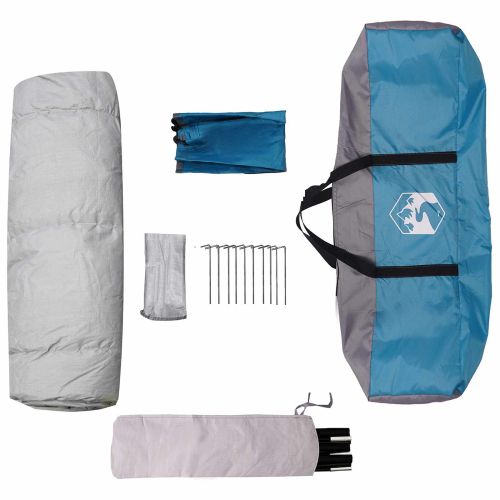 Моментна палатка с дъждобран за 3-ма бързо освобождаване Синьо