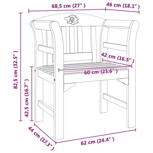 Пейка Натурална маслена обработка 68,5 x 46 x 82,5 см