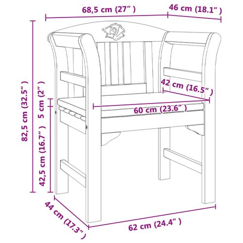 Розова пейка Естествен 68,5 x 46 x 82,5 см