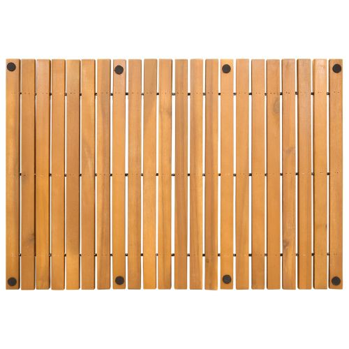 Постелка за баня Едноцветен Кафяво 60 x 40 cm Дърво