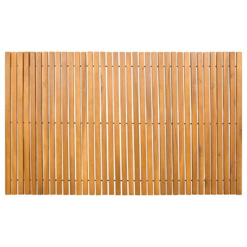 Постелка за баня Едноцветен Кафяво 100 x 60 cm Дърво