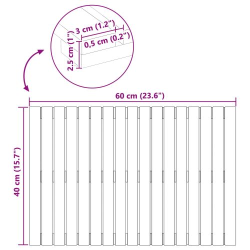 Постелка за баня Едноцветен Кафяво 60 x 40 cm Дърво