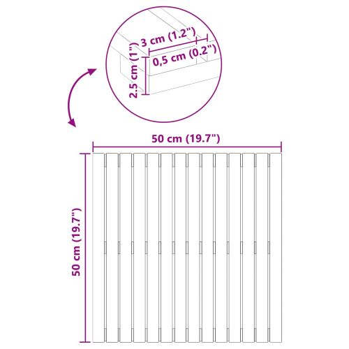 Постелка за баня Едноцветен Кафяво 50 x 50 cm Дърво