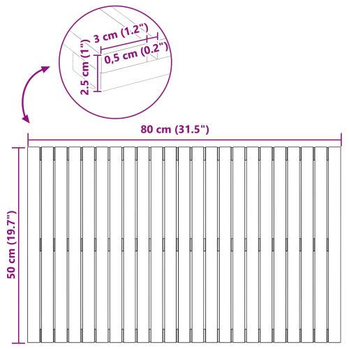 Постелка за баня Едноцветен Кафяво 80 x 50 cm Дърво