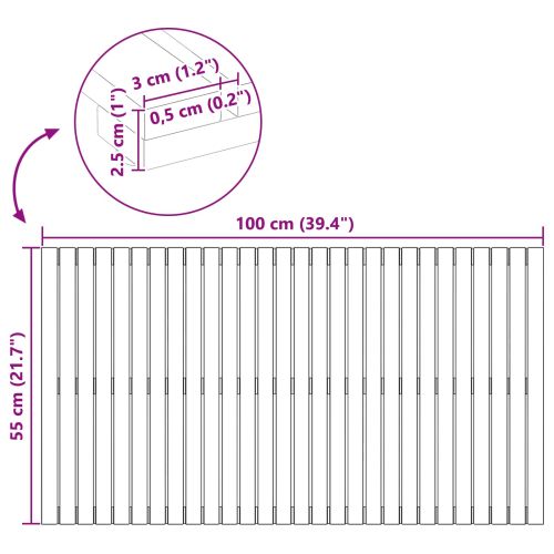 Постелка за баня Едноцветен Кафяво 100 x 55 cm Дърво