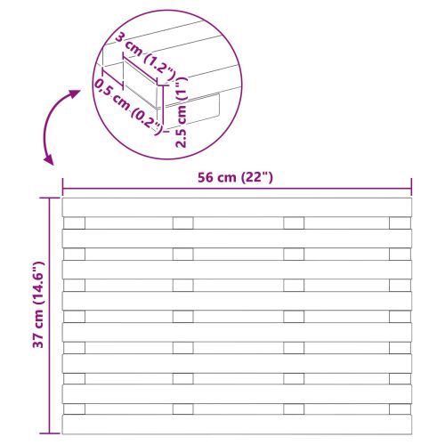 Постелка за баня Едноцветен Кафяво 100 x 53 см Дърво