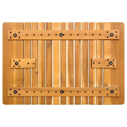 Постелка за баня Едноцветен Кафяво 59 x 40 см Дърво