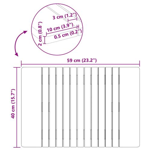 Постелка за баня Едноцветен Кафяво 59 x 40 см Дърво