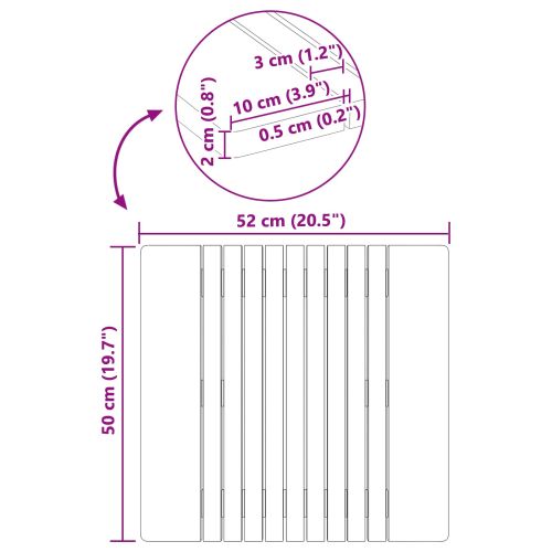 Постелка за баня Едноцветен Кафяво 59 x 40 см Дърво