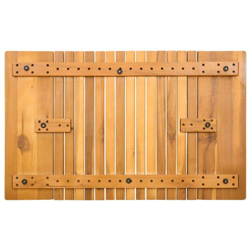 Постелка за баня Едноцветен Кафяво 59 x 40 см Дърво