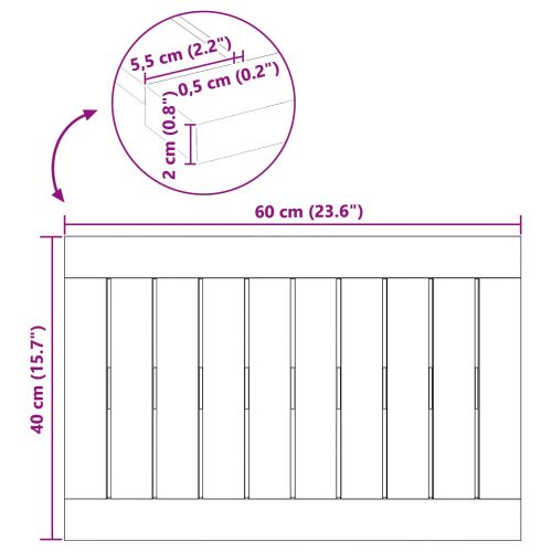 Постелка за баня Едноцветен Кафяво 60 x 40 cm Дърво