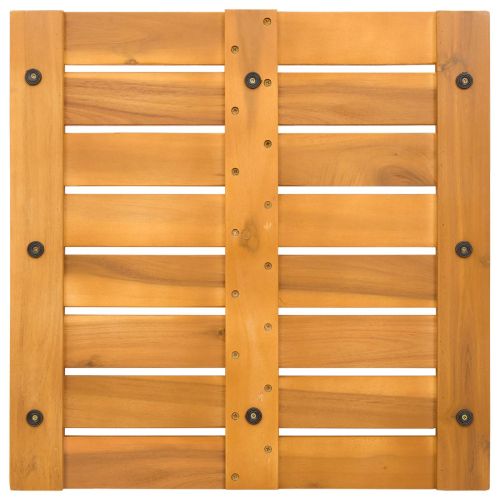 Постелка за баня Едноцветен Кафяво 50 x 50 cm Дърво