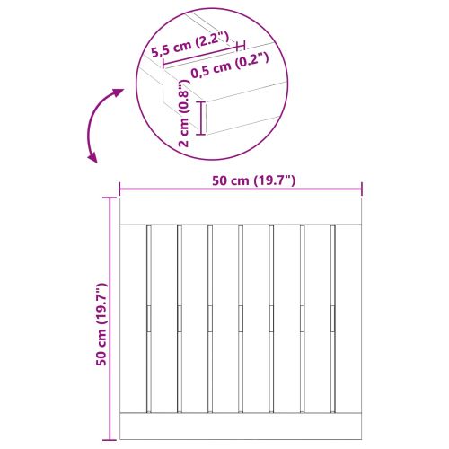 Постелка за баня Едноцветен Кафяво 50 x 50 cm Дърво