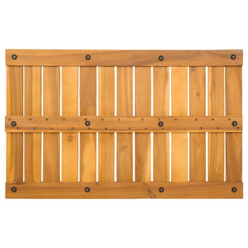 Постелка за баня Едноцветен Кафяво 80 x 50 cm Дърво