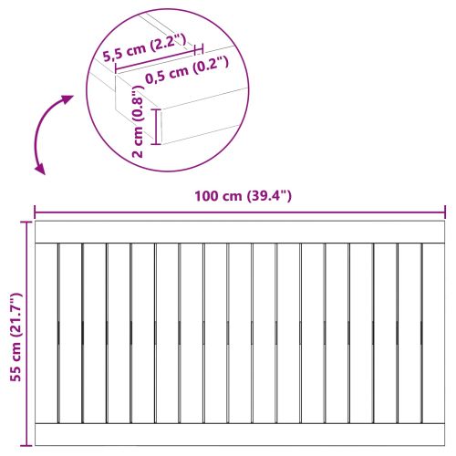 Постелка за баня Едноцветен Кафяво 100 x 55 cm Дърво