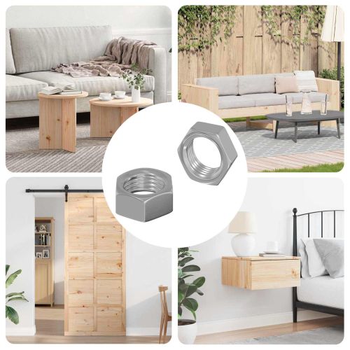 Шестоъгълни гайки 2 pcs Сребрист М6 Стомана