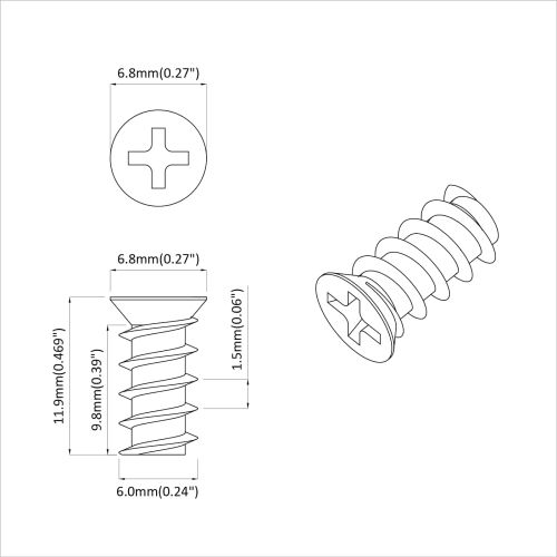 Винт 12 pcs Сребрист M6 x 12 мм Желязо
