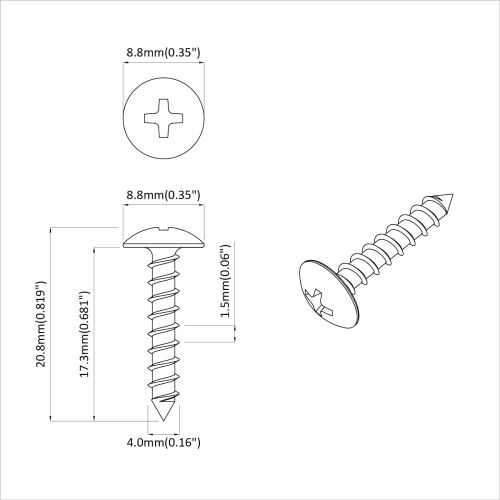 Самонарезен гвоздей 12 pcs Цинковано 4 x 20 мм Стомана