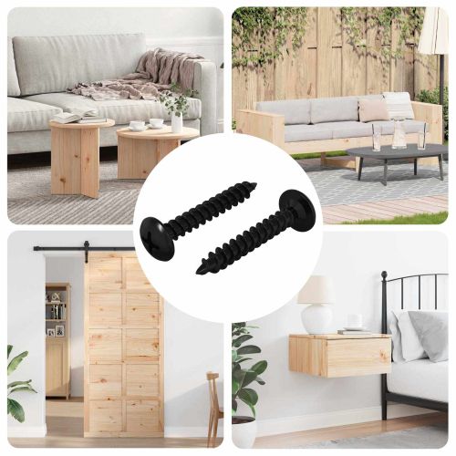 Самонарезен гвоздей 2 pcs Черно 4 x 25 мм Стомана