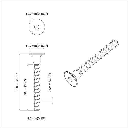 Гнездова капачка с главичка 2 pcs Черно M5 x 40 мм Желязо