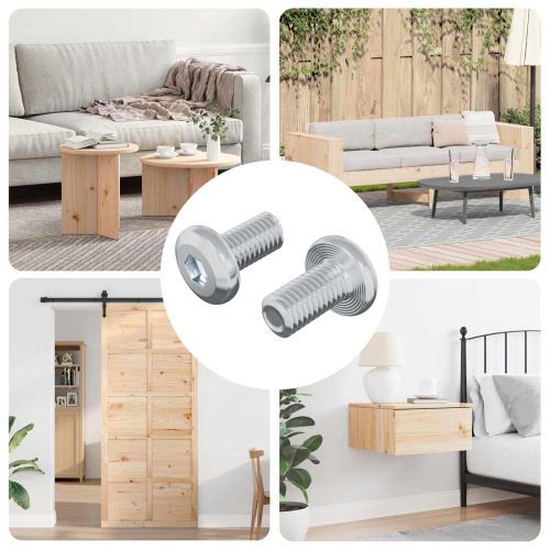 Заключващ винт Едноцветен 2 pcs Сребрист M6 x 12 мм Стомана