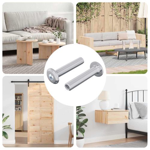 Заключващ винт Едноцветен 2 pcs Сребрист M6 x 30 mm Стомана