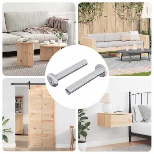 Заключващ винт Едноцветен 2 pcs Сребрист M6 x 35 mm Стомана