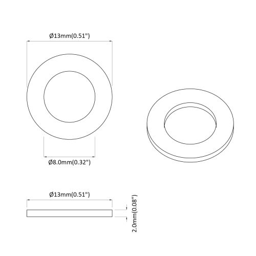 Пружинна шайба 12 pcs Бяло 13 x 1 мм Желязо