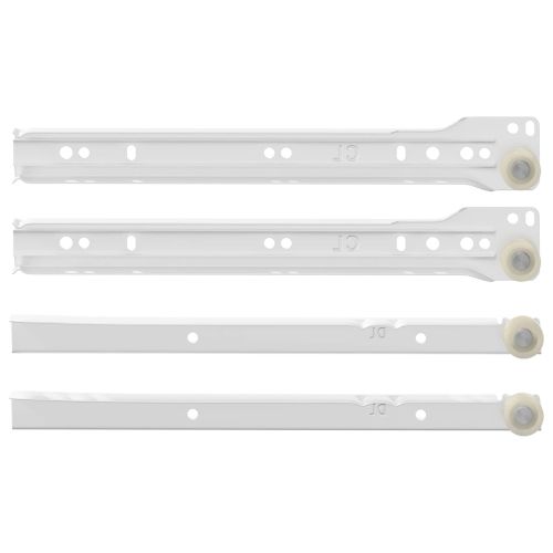 Плъзгач за чекмедже 2 pcs Бяло 250 mm Стомана