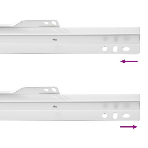 Плъзгач за чекмедже 12 pcs Бяло 250 mm Стомана