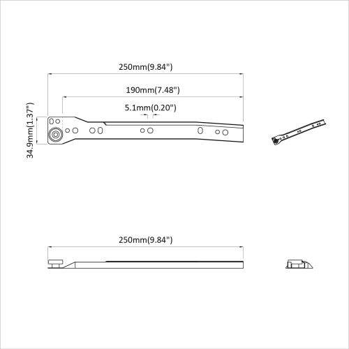 Плъзгач за чекмедже 87 pcs Бяло Стомана