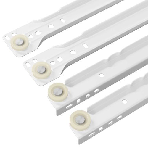 Плъзгач за чекмедже 2 pcs Бяло 300 mm Стомана