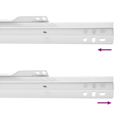 Плъзгач за чекмедже 2 pcs Бяло 300 mm Стомана