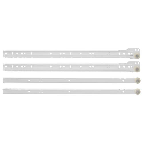 Плъзгач за чекмедже 2 pcs Бяло 450 мм Стомана