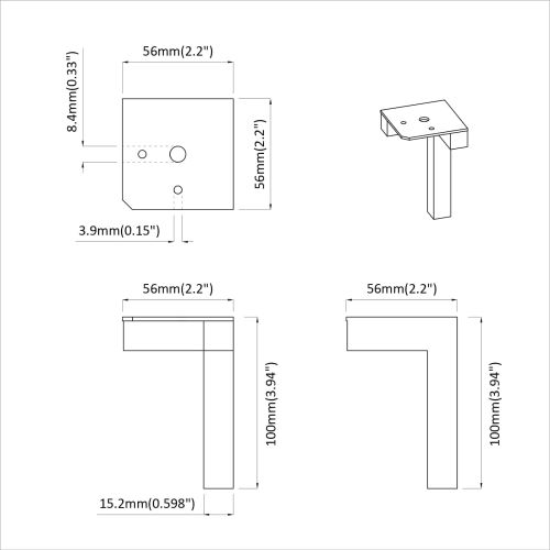 Стативни крака 12 pcs Черно 57 x 57 x 100 мм Желязо